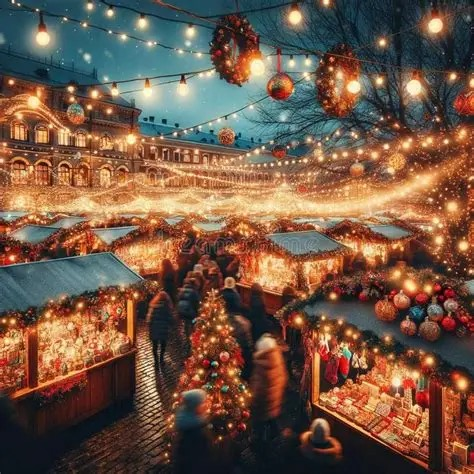 BAZAR CHRISTMAS SCENE ILLUMINATED