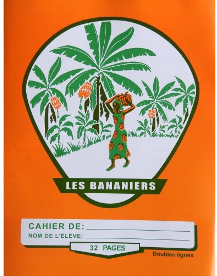 CAHIER 32P DOUBLE LIGNE BANANIER SAFCA