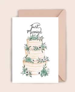 CARTE DE VOEUX HAPPY WEDDING CAKE + ENVELOPPE GM