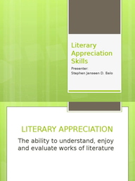 [03114] A STYLISTIC GUIDE TO LITERARY APPRECIATION
