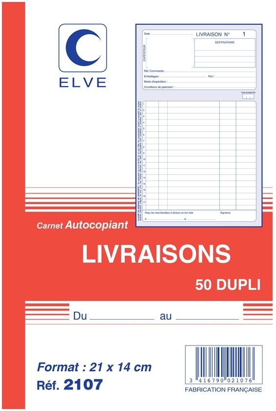 BORDEREAU DE LIVRAISONS A5 DUPLI 8810