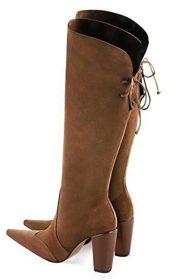 BOTTES LONGUE MODELE AVEC CUIR MARRON EN ARRIERE